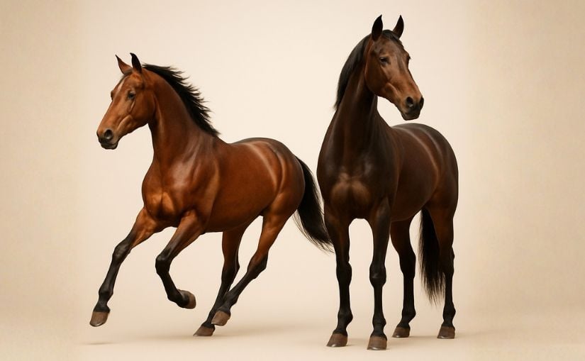 Caballo sano y de pelaje brillante en el prado